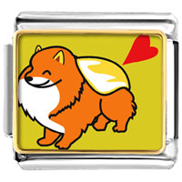 Italian Charms - pomeranian dog photo italian charm Image.