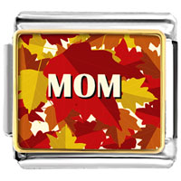 Italian Charms - mom autumn leaves photo italian charm Image.