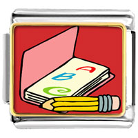 Italian Charms - alphabet book photo italian charm Image.
