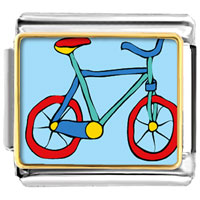 Italian Charms - bicycle photo italian charm Image.