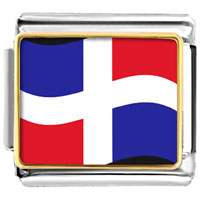 Italian Charms - dominica flag photo italian charm Image.