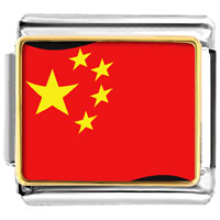 Italian Charms - china flag photo italian charm Image.