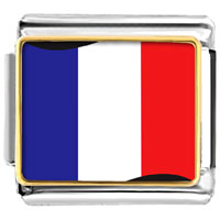 Italian Charms - france flag photo italian charm Image.