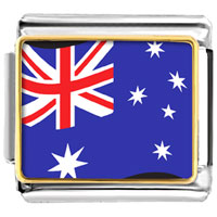 Italian Charms - australia flag photo italian charm Image.