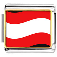 Italian Charms - austria flag photo italian charm Image.