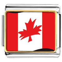 Italian Charms - canada flag photo italian charm Image.