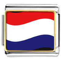 Italian Charms - netherlands flag photo italian charm Image.