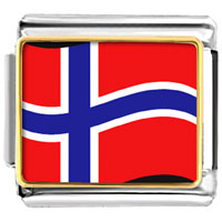 Italian Charms - norway flag photo italian charm Image.