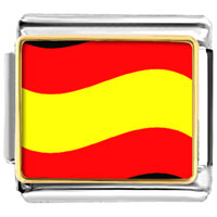 Italian Charms - spain flag photo italian charm Image.