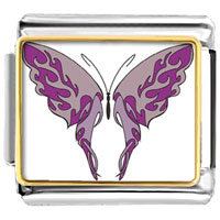 Italian Charms - shades of purple butterfly photo italian charm Image.