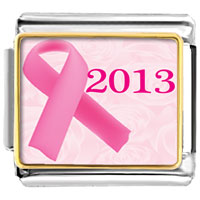 Italian Charms - 2007 pink ribbon photo italian charm Image.