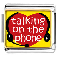 Italian Charms - love talking on phone photo italian charm Image.