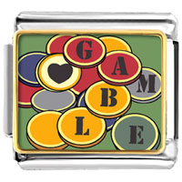 Italian Charms - love to gamble photo italian charm Image.