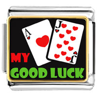 Italian Charms - my good luck photo italian charm Image.
