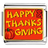 Italian Charms - happy thanksgiving photo italian charm Image.