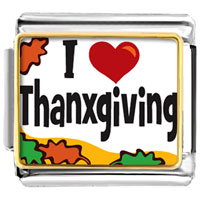 Italian Charms - i love thanksgiving photo italian charm Image.