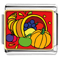 Italian Charms - thanksgiving food basket photo italian charm Image.