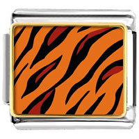 Italian Charms - tiger skin photo italian charm Image.