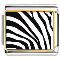 Italian Charms - zebra skin photo italian charm Image.