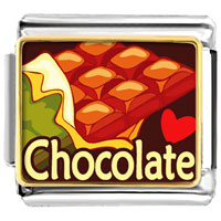 Italian Charms - chocolate love photo italian charm Image.