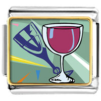 Italian Charms - champagne drink celebration photo italian charm Image.