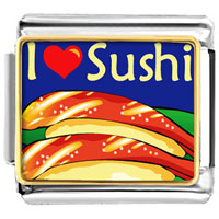 Italian Charms - i heart sushi photo italian charm Image.