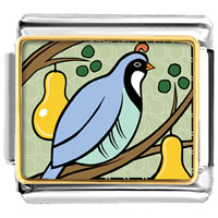Italian Charms - partridge in a pear tree photo storybook italian charm Image.