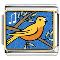Italian Charms - four calling birds photo storybook italian charm Image.