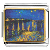 Italian Charms - starry night over rhone painting photo italian charm Image.