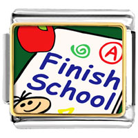 Italian Charms - finish school photo italian charm Image.