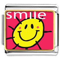 Italian Charms - sunshine smile photo italian charm Image.
