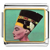 Italian Charms - gold plated egyptian nefertiti photo italian charm Image.