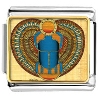 Italian Charms - gold plated egyptian khepri photo italian charm Image.