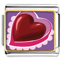 Italian Charms - gold plated valentine's day chocolate heart photo italian charms bracelets Image.