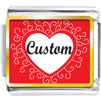 Italian Charms - gold plated valentine's day custom heart photo italian charms bracelets Image.