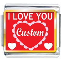 Italian Charms - gold plated valentine's day i love you custom photo italian charms bracelets Image.