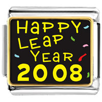 Italian Charms - gold plated happy leap year photo italian charms bracelets Image.