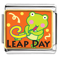 Italian Charms - gold plated leap day party frog photo italian charms bracelets Image.