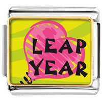 Italian Charms - gold plated leap year pink heart photo italian charms bracelets Image.