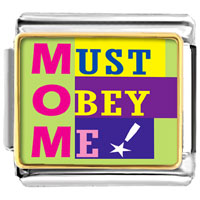 Italian Charms - gold plated mother's day theme photo italian charm must obey me Image.