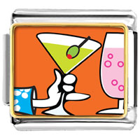 Italian Charms - gold plated food drink photo italian charm bracelets Image.