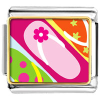 Italian Charms - gold plated travel sandal photo italian charm bracelets Image.