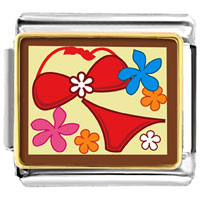 Italian Charms - gold plated travel bikini photo italian charm bracelets Image.