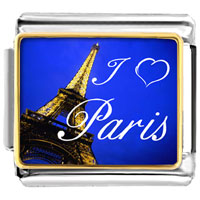 Italian Charms - gold plated landmark paris eiffel tower photo italian charm bracelets Image.