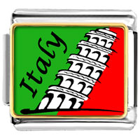 Italian Charms - gold plated landmark italiy photo italian charm bracelets Image.