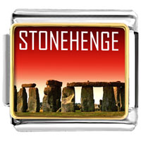 Italian Charms - gold plated landmark stonehenge photo italian charm bracelets Image.