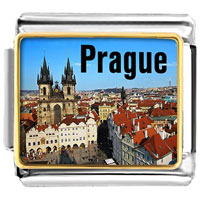 Italian Charms - gold plated landmark prague photo italian charm bracelets Image.