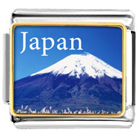 Italian Charms - gold plated travel mt fuji photo italian charm bracelets Image.