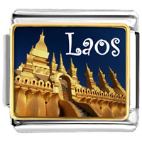 Italian Charms - gold plated travel that luang photo italian charm bracelets Image.