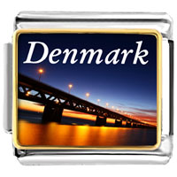 Italian Charms - gold plated travel oresund bridge photo italian charm bracelets Image.